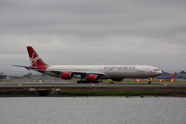 Airbus A340-600 (G-VWEB) - JFK weather diversion on 07/13/17.