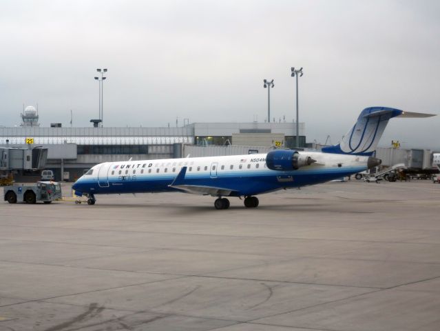 Canadair Regional Jet CRJ-700 (N504MJ) - Push back at BDL.