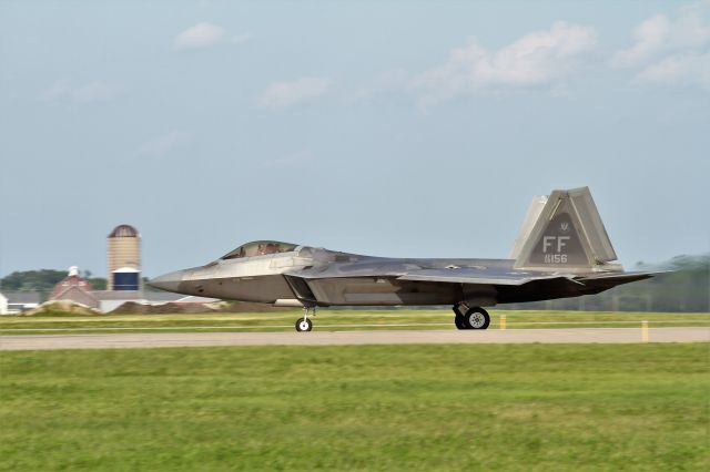 Lockheed F-22 Raptor — - F-22 Following the F-35 on takeoff. 