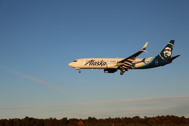 Boeing 737-800 (N549AS) - Perfect lighting for an Alaska 737-800 arriving from Seattle.