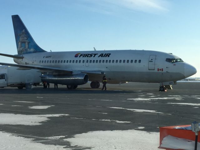 Boeing 737-700 (C-GCPT) - Just deplaned after arriving in Iqaluit, NU. April 1, 2015