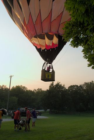 — — - Indianola Balloon Classic taking off just south of the field.