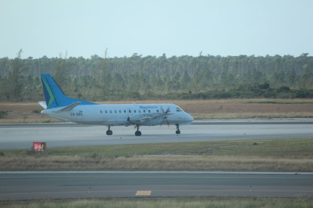 Saab 340 (C6-SBG) - 121013 taxiing out F for Rwy9 to Freeport