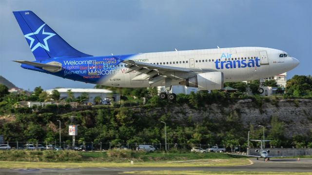 Airbus A310 (C-GTSH) - Air Transat C-GTSH moments before touching down at TNCM St Maarten.