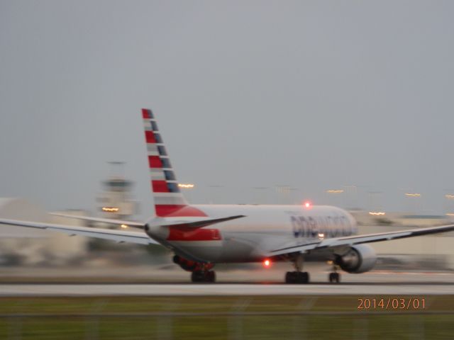 BOEING 767-300 (N343AN) - Rolling down the runway at dusk!