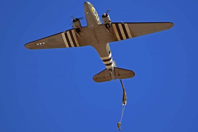 Douglas DC-3 (N45366) - Commemorative Air Force Douglas C-53D Skytrooper N45366 D-Day Doll at the Wings Out West Airshow at Prescott, Arizona on October 5, 2019.