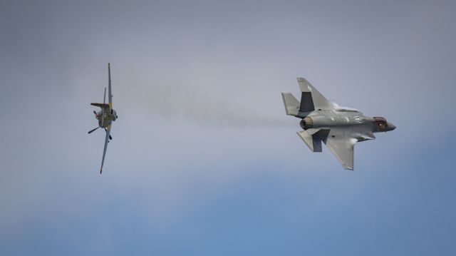 — — - F-35 and P-51 (12-5046 & 44-74391/N351MX)at the Wings Over South Texas 2018 airshow @ NAS Kingsvillebr /3/24/18