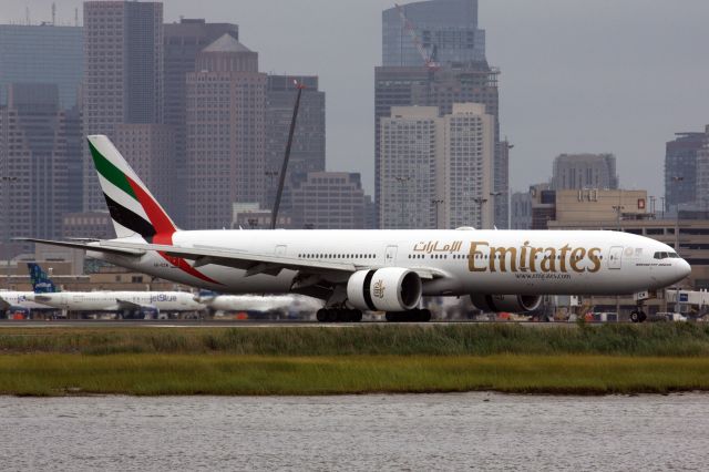 BOEING 777-300ER (A6-ECM) - Emirates first arrival back to BOS since the COVID19 on 8/15/20. 