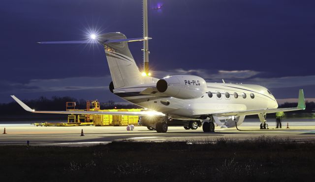 Gulfstream Aerospace Gulfstream G500 (P4-PLG) - Fuel stop on delivery flight.