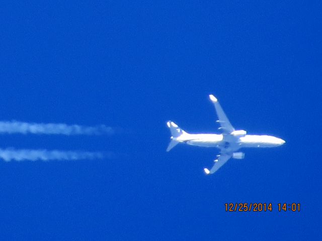 Boeing 737-800 (N564AS) - Alaskan Airlines flight 38 from SEA to FLL over Southeastern Kansas at 35,000 feet.