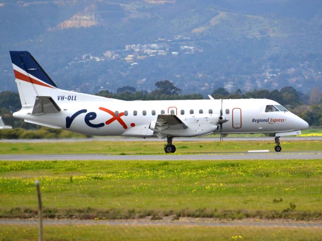 Saab 340 (VH-OLL) - On taxi-way for take off on runway 05. Thursday 12th July 2012.