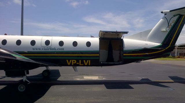 Beechcraft 1900 (VP-LVI) - View with Cargo door open