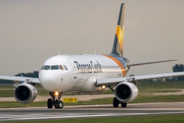 Airbus A320 (LY-VEB) - TCX1542 lining up on 23L for departure to Girona.