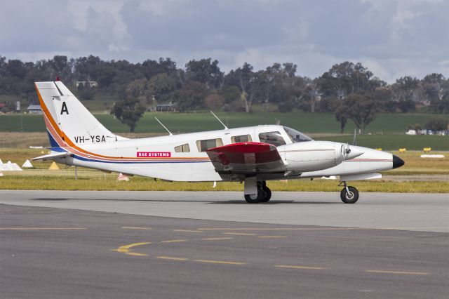 Piper Seneca (VH-YSA) - BAE Systems Australia (VH-YSA) Piper PA-34-220T Seneca taxiing at Wagga Wagga Airport.