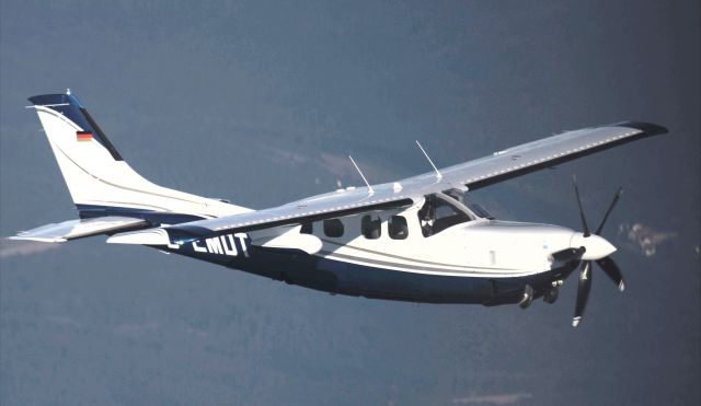 Cessna P210 (turbine) (D-EMDT) - Cessna P210 Silver Eagle in flight photo br /Turboprop with RollsRoyce Turbine