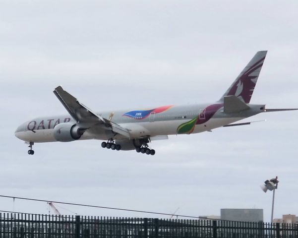 BOEING 777-300ER (A7-BAX) - Most RARE appearance of QATAR Airways 777-300ER in the "FIFA WORLD CUP" livery landing LAX 25L on 10/25/20.