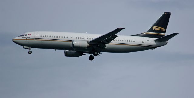 Boeing 737-700 (C-FLEJ) - Flair on approach at Comox. Taken from Point Holmes