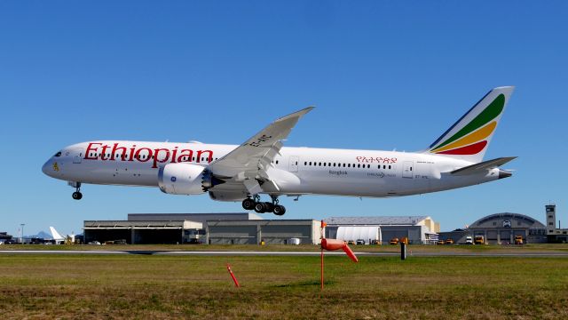 Boeing 787-9 Dreamliner (ET-AYC) - BOE106 on final to Rwy 34L to complete a flight test on 9.28.20. (ln 1005 / cn 65091).