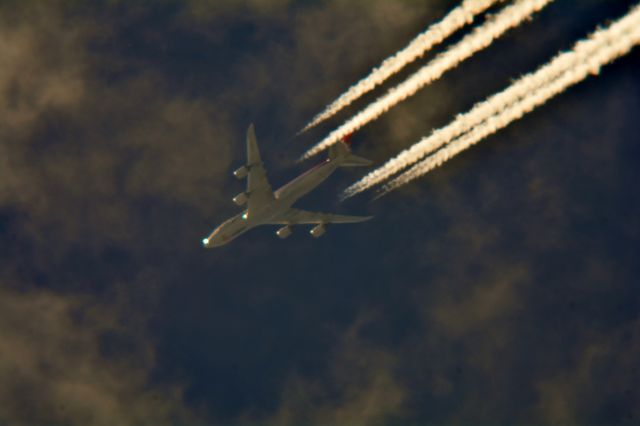 BOEING 747-8 (LX-VCK) - Cargolux Airlines International 852 John F Kennedy Intl to Chicago OHare Intl over Cleveland 38,000 ft. 08.02.15.