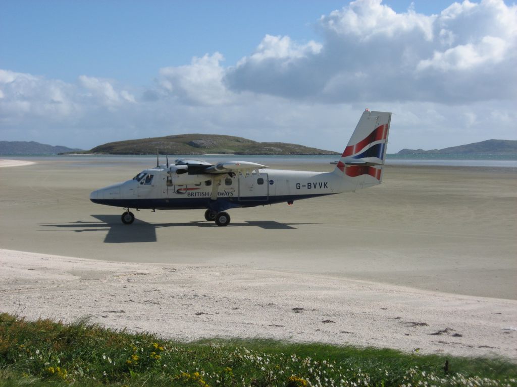 De Havilland Canada Twin Otter (G-BVVK) - Twin Otter at the gate Barra airport Scotland