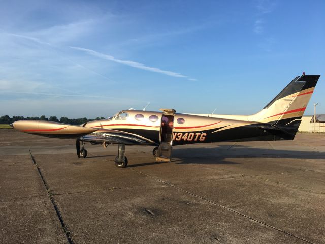 Cessna 340 (N340TG) - Preparing for the owners flight to Asheville, NC