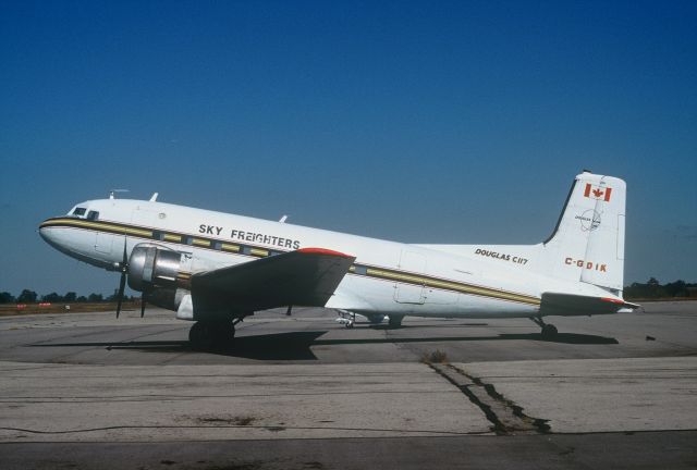 Douglas DC-3 (C-GDIK) - This Douglas C117 i photographed back in the 90s at Brantford Airport,Brantford,Ontario,Canada