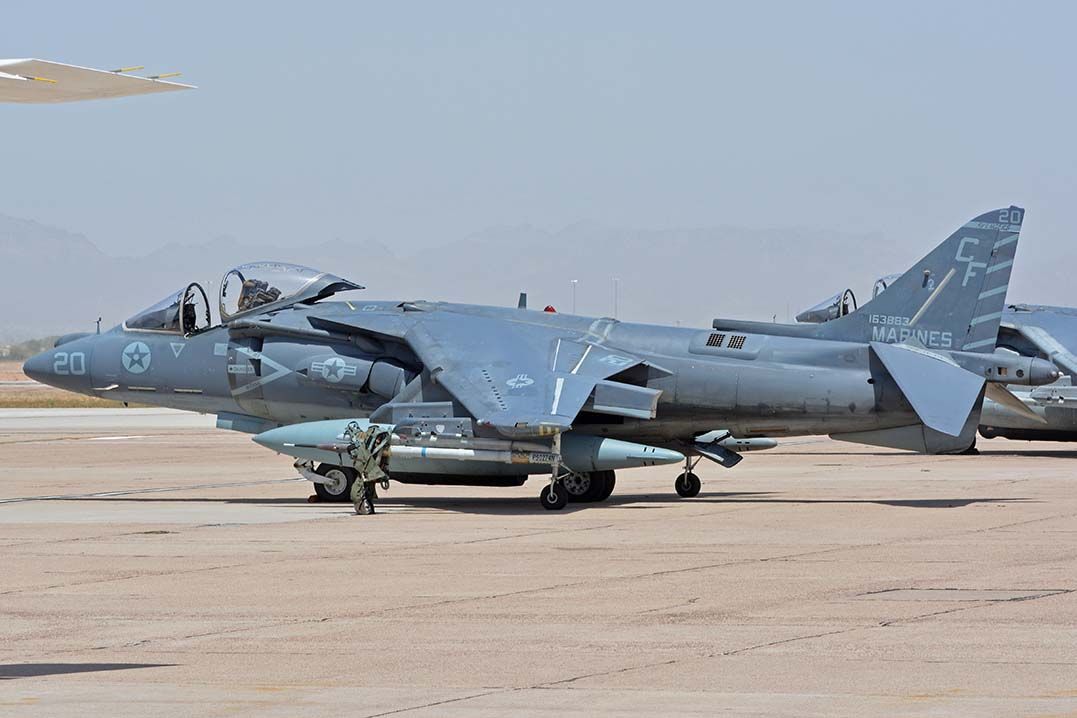 16-3883 — - McDonnell-Douglas AV-8B Harrier BuNo 163883 #20 of VMA-211 Avengers at Phoenix-Mesa Gateway Airport on April 15, 2016.