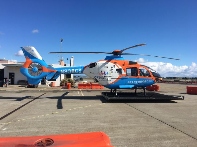 Eurocopter EC-635 (N838CS) - N838CS on the JetSuiteX ramp at KOAK.