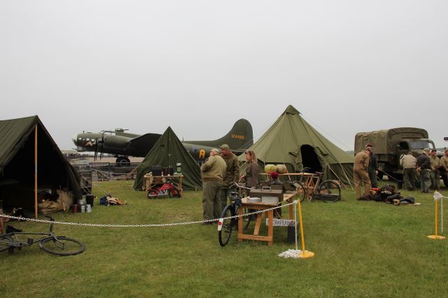 Boeing B-17 Flying Fortress — - B-17 Sally B ready to go at Duxford VE Day Airshow