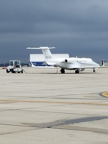 Learjet 40 (N711BH) - N711BH on the Emery ramp at the Rockford Airport (KRFD) br /Cell phone photo by Rickie Traeger 