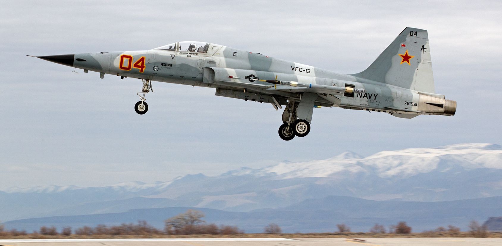 76-1551 — - This capture of a Northrop F-5N Tiger (76-1551) landing at NAS Fallon after completing a TopGun training sortie is the first photo of 76-1551 to be posted into the FA photo gallery.