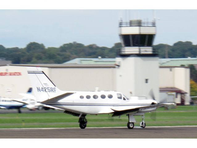 Cessna Conquest 1 (N425RF) - Rollout after a smooth landing on runway 08.