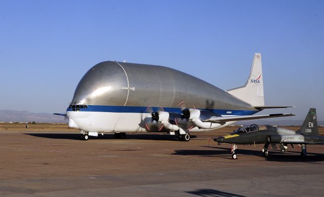 Aero Spacelines Super Guppy (N941NA) - The Super Guppy at Mesa Williams Gateway Airport preparing to taxi on to the runway.