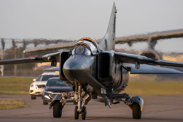 MIKOYAN MiG-27 Bahadur (N23UB) - The Flogger taxiing in from a flight over SNF 