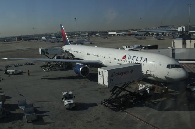 BOEING 767-400 — - Deltas Boeing 767-400 parked at Madrid Adolfo Suarez Barajas Airport after touching down from Atlanta.
