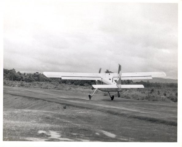 N6614344 — - Helio U-10 flying out of NKP Thailand for a mission with the 56TH ACS in 1969.......note the absence of paint and star and bar