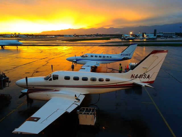 Cessna Conquest 2 (N441SA) - Sunrise at Security Aviation ramp in Anchorage