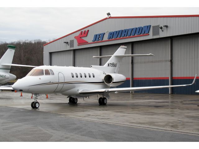 Hawker 800 (N799AG) - A very good business jet with a stand up cabin. No location as per request of the FBO operator.
