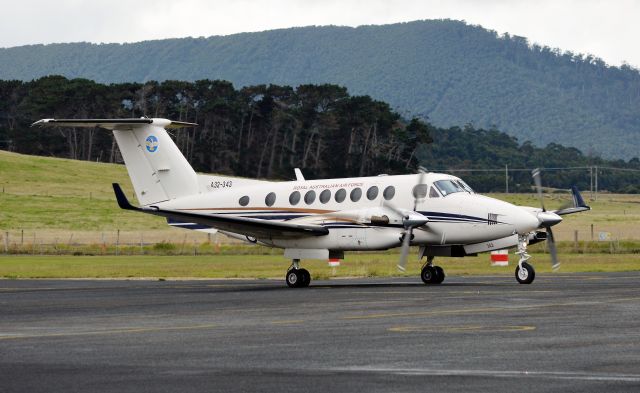 Beechcraft Super King Air 300 (A32343) - RAAF Kingair A32-343 at Flinders Island in company with A32-372 after conducting ANZAC day flypasts, April 2017