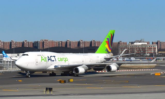 Boeing 747-400 (TC-ACF) - ACT Airlines Boeing 747-481(BDSF) TC-ACF in New York JFK 