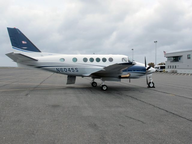 Beechcraft King Air 100 (N6045S) - On a windy day at Nantucket.    CFM (Corporate Flight Management) has 2 x King Air 100, 1 x Phenom 100 and 2 x Citation V available for charter in the New York metropolitan area KDXR KHPN KTEB KBDR  a rel=nofollow href=http://WWW.FLYCFM.COMWWW.FLYCFM.COM/a