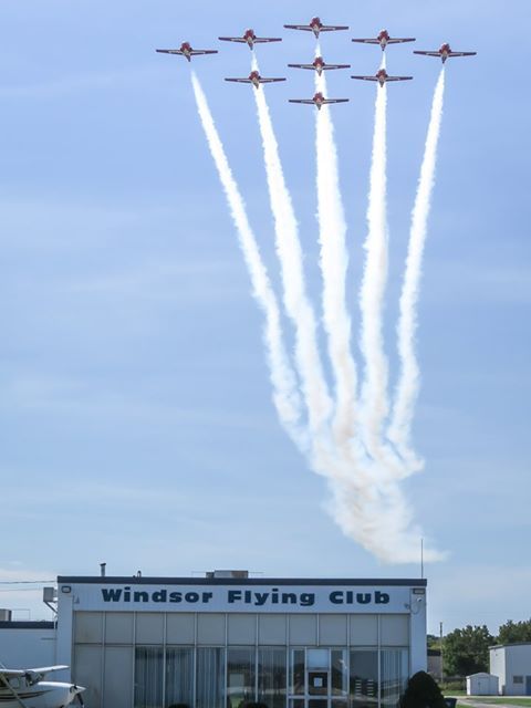 — — - Snowbirds over Windsor Flying Club