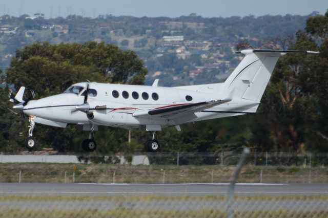 Beechcraft Super King Air 200 (VH-LOA) - About to put down on runway 05. Thursday, 8th May 2014.