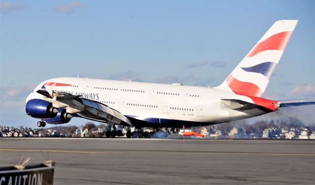 Airbus A380-800 (G-XLEB) - A380 Super  33L landing