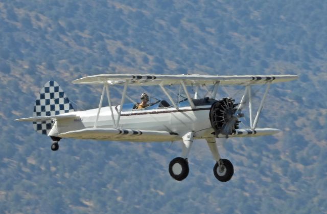 Boeing PT-17 Kaydet (N56214) - Landing 27 at Carson City, NV