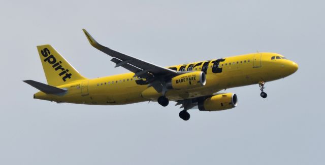 Airbus A320 (N623NK) - Just before landing, spring 2019.