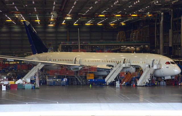 Boeing 787-8 (N27901) - United Airlines 787 N27901 in the Boeing Everett factory August 25, 2012.