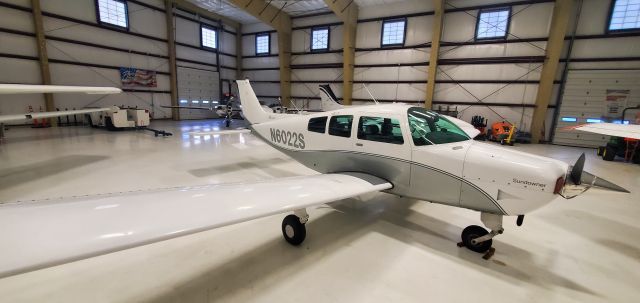 Beechcraft Sundowner (N6022S) - Heated Hangar treatment during a storm.