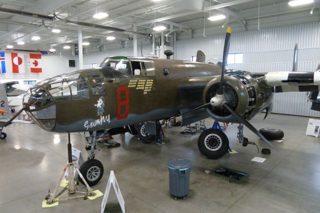 North American TB-25 Mitchell (N88972) - B-25D Mitchell "Grumpy" at Historic Historic Flight Foundation Museum, Paine Field, Everett, WA - 10/21/10. Maintenance and new tires.