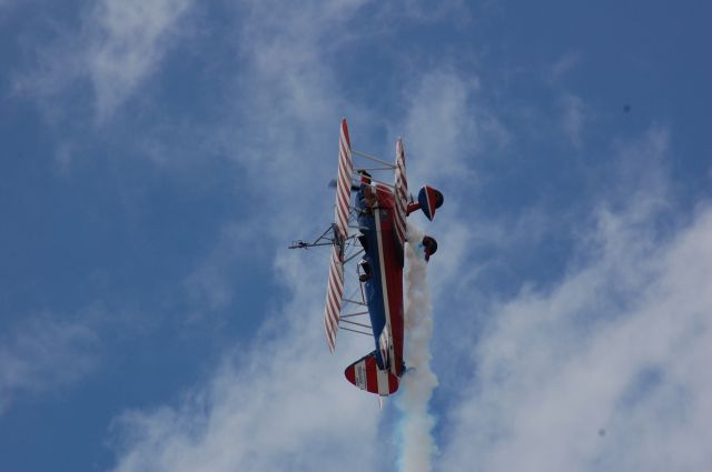 Boeing PT-17 Kaydet — - Wing-walk acro at DYS.